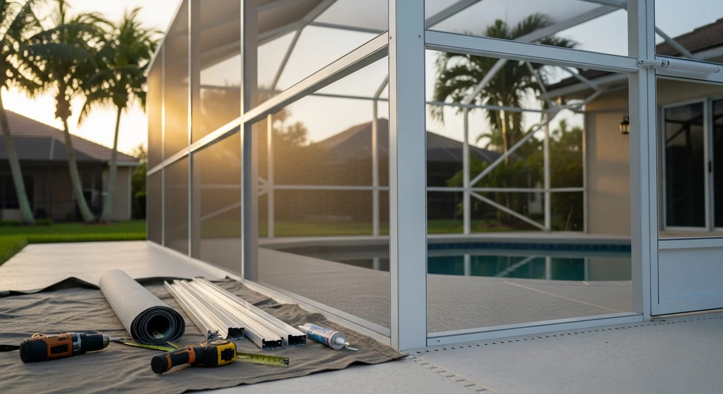 Screened pool cage and lanai structures